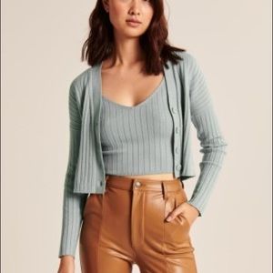 Abercrombie soft af collection ribbed tank and cardigan. Size S. Never been worn